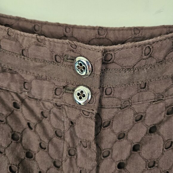 White House Black Market Brown Eyelet Shorts Womens Size 4 Summer Cute Stylish - Picture 4 of 9